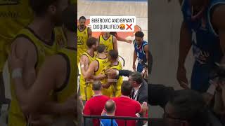 😳Biberovic and Bryant DISQUALIFIED from the Turkish derby shorts brawl basketball [upl. by Eelannej]