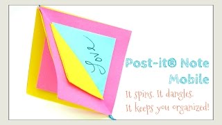 Paper Crafts  DIY Postit® Note Crafts  Postit® Note Mobile Ornament  Spinning Memo Display [upl. by Odlonra]