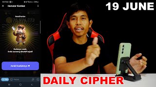 Hamster Kombat Daily Cipher Today 1M Coins 19 June 2024 [upl. by Oinesra323]