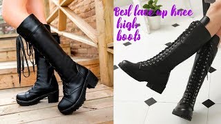 Best lace up knee high boots  laceup kneehigh boots review [upl. by Onitsuaf]