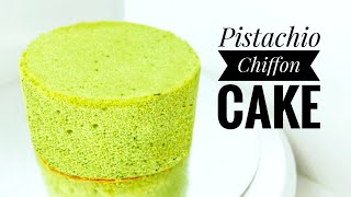 Pistachio Chiffon Cake  Pistachio Sponge Cake  Pista Cake  Bake and Toss [upl. by Remliw]