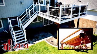 2nd Story Deck Build  New Custom Stairs  Full Build Time Lapse [upl. by Circosta919]