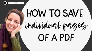 How to Save Individual Pages of a PDF ✂️  TUTORIAL [upl. by Ellehcir]