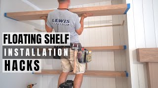 Floating Shelf Installation Hacks  Keys for a TIGHT Install [upl. by Chemosh]