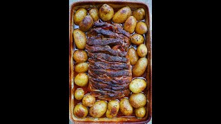 Perfect PORK ROAST with bacon and potatoes shorts [upl. by Htiaf]