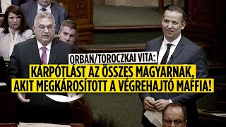 OrbánToroczkai vita Kárpótlást az összes magyarnak akit megkárosított a végrehajtó maffia [upl. by Rustie]