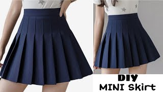 Mini Skirt  Skirt cutting and stitching  Short Skirt  pleated skirt  DIY Latest Mini Skirt [upl. by Tristam]