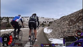 120 Minute High Intensity Uphill Indoor Cycling Bédoin Mont Ventoux Snow Tour de France Full HD [upl. by Anorahs]