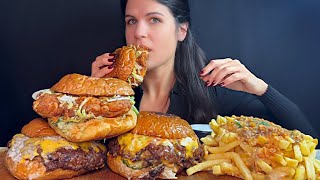 BURGERS amp FRIES  MUKBANG  ASMR  EATING SOUNDS [upl. by Anairt]