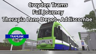 Roblox Croydon Trams Full Journey from Therapia Lane DPT to Addiscombe [upl. by Neehsuan610]