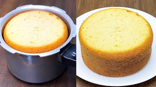 Sponge Cake in Pressure Cooker  Basic Sponge Cake Recipe  Vanilla Sponge Cake Without Oven [upl. by Atela51]