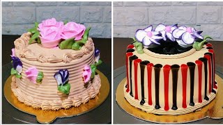 most satisfying birthday cake decoration  Easy colorful cake decoration [upl. by Tiana]