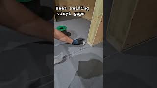 Heat welding  hot welding vinyl gaps  25mm polyflor safety vinyl flooring heatwelding vinyl [upl. by Tedric]