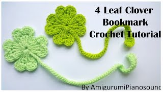 Shamrock Four Leaf Clover Crochet Tutorial with narration [upl. by Ferguson183]