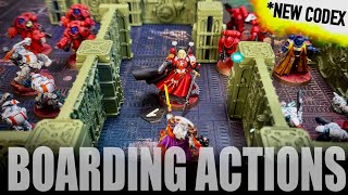 NEW CODEX Blood Angels vs Leagues of Votann  Boarding Actions Battle Report [upl. by Esiralc425]