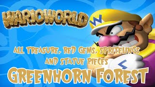 Greenhorn Forest Guide l All Treasure and Red Gems l Wario World [upl. by Hendrick]