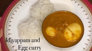 Breakfast recipe  Idiyappam and Egg curry [upl. by Acirfa]