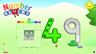 Numberblocks World App  Meet Numberblocks FortyNine  Number 49  Learn Tracing  Educational Game [upl. by Havens]