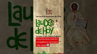 👇ORACIÓN DE LAUDES de hoy 8 de noviembre laudes laudesdehoy cantordelcamino liturgiadelashoras [upl. by Radman]