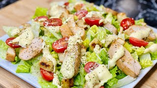 SALADE CÉSAR🥗 LA RECETTE D’ÉTÉ RAFRAÎCHISSANTE Avec sa vinaigrette👩🏻‍🍳 Deli Cuisine [upl. by Samuella]