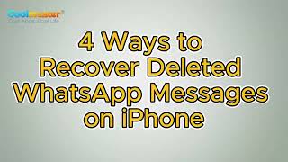 How to Recover Deleted WhatsApp Messages on iPhone 4 Ways [upl. by Phelia]