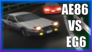 INITIAL D  AE86 VS EG6 HIGH QUALITY [upl. by Assitruc]