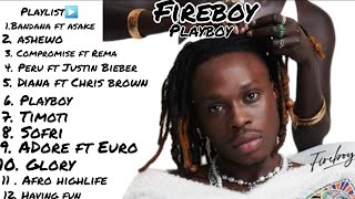 Fireboy DML Playboy Full Album ft Chris brown Asake Shensea Rema Ed Sheeran Mix by Musicbwoy [upl. by Ilek]