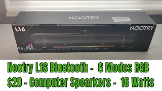 Nootry L16  20  Bluetooth Computer Speakers [upl. by Adelpho811]