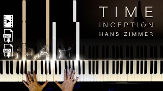 Time  INCEPTION  Hans Zimmer  Piano Tutorial with Sheet Music and MIDI [upl. by Bills]