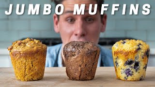 JUMBO MUFFINS 3 WAYS No Mixer Required  Secret Ending [upl. by Zerdna]