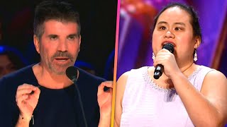 AGT Golden Buzzer Simon Cowell Praises Blind Autistic Singer [upl. by Ayarahs462]