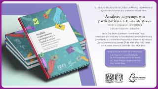 Presentación del libro “Análisis del Presupuesto Participativo de la Ciudad de México”  27042023 [upl. by Annazor]