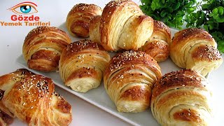 ÇOK FARKLI KAT KAT MÜTHİŞ KABARDI❗ÇITIR ÇITIR KATMER KRUVASANSchnellste Croissant Rezeptlecker [upl. by Pena]