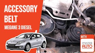 How to replace the accessory belt Megane mk3 15 dCi 🚗 [upl. by Ahscrop]