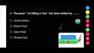 The poem On Killing a Tree has been written by [upl. by Thurman]