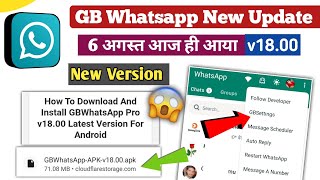 Gb Whatsapp new version v1800  gb whatsapp new update  gb whatsapp update today [upl. by Itsyrk251]