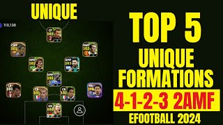 TOP 5 UNIQUE FORMATIONS IN EFootball 2024 Mobile  4123 Formation Efootball 2024 [upl. by Fletcher]