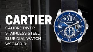 Cartier Calibre Diver Stainless Steel Blue Dial Watch WSCA0010 Review  SwissWatchExpo [upl. by Maupin]