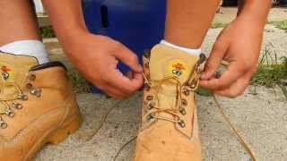 how to tie work boots [upl. by Desdamonna]