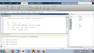 SpringMass in MATLAB Save and Run [upl. by Flyn240]