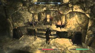 SKYRIM Ustengrav Depths Dragon Horn Caves Gameplay Commentary  Tutorial [upl. by Lahsiv]