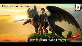 How to train your dragon  Flute amp Clarinet duet [upl. by Novanod]