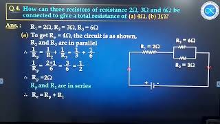 How can three resistors of 2 ohm 3 ohm and 6 ohm be connected to give a total Resistance of 4 ohm [upl. by Daryn]