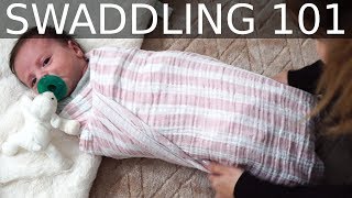 How To Swaddle A Newborn Baby Using A Double Swaddle [upl. by Atsillak]