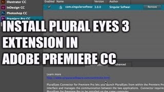 Plural Eyes Installation in Adobe Premiere CC [upl. by Eelinnej]