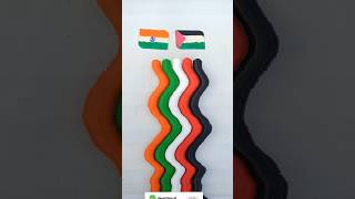 India flag 🇮🇳🤝🇵🇸 Palestine shorts viral trending flag ytshorts carft art drawing [upl. by Einnor771]