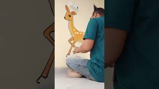 Drawing a deer on wallartwork [upl. by Bastien]