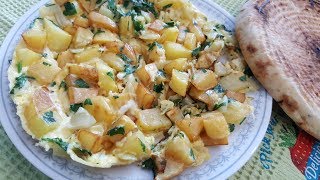 frite omelette recette algérienne أمليت البطاطا المقلية على الطريقة الجزائرية [upl. by Edelstein]