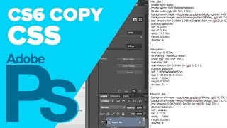 How to Copy CSS in Photoshop CS6 131 [upl. by Jr321]