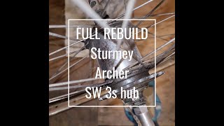 FULL REBUILD Sturmey Archer SW 3 speed hub [upl. by Riegel214]